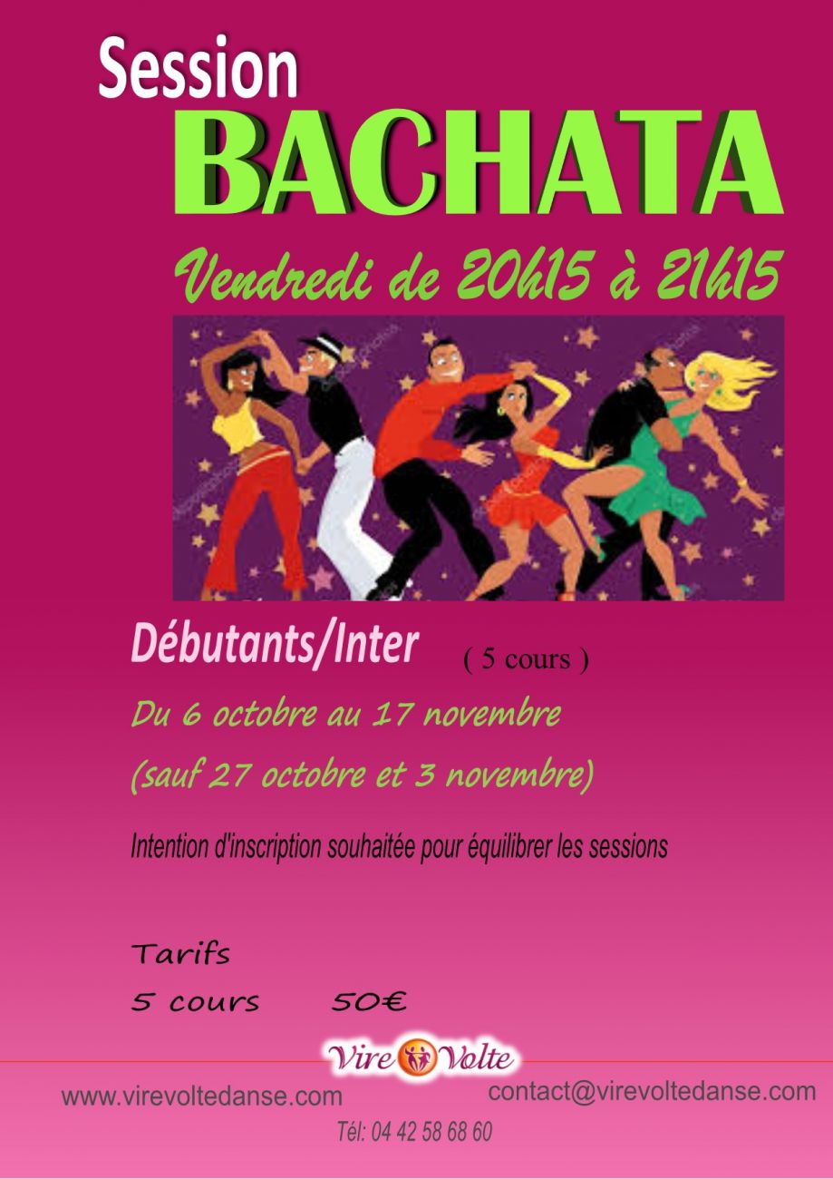 Session Danse BACHATA SENSUAL à Aix en Provence Les Milles (13) du Ven. 6 Oct. au Ven. 17 Nov. 2017